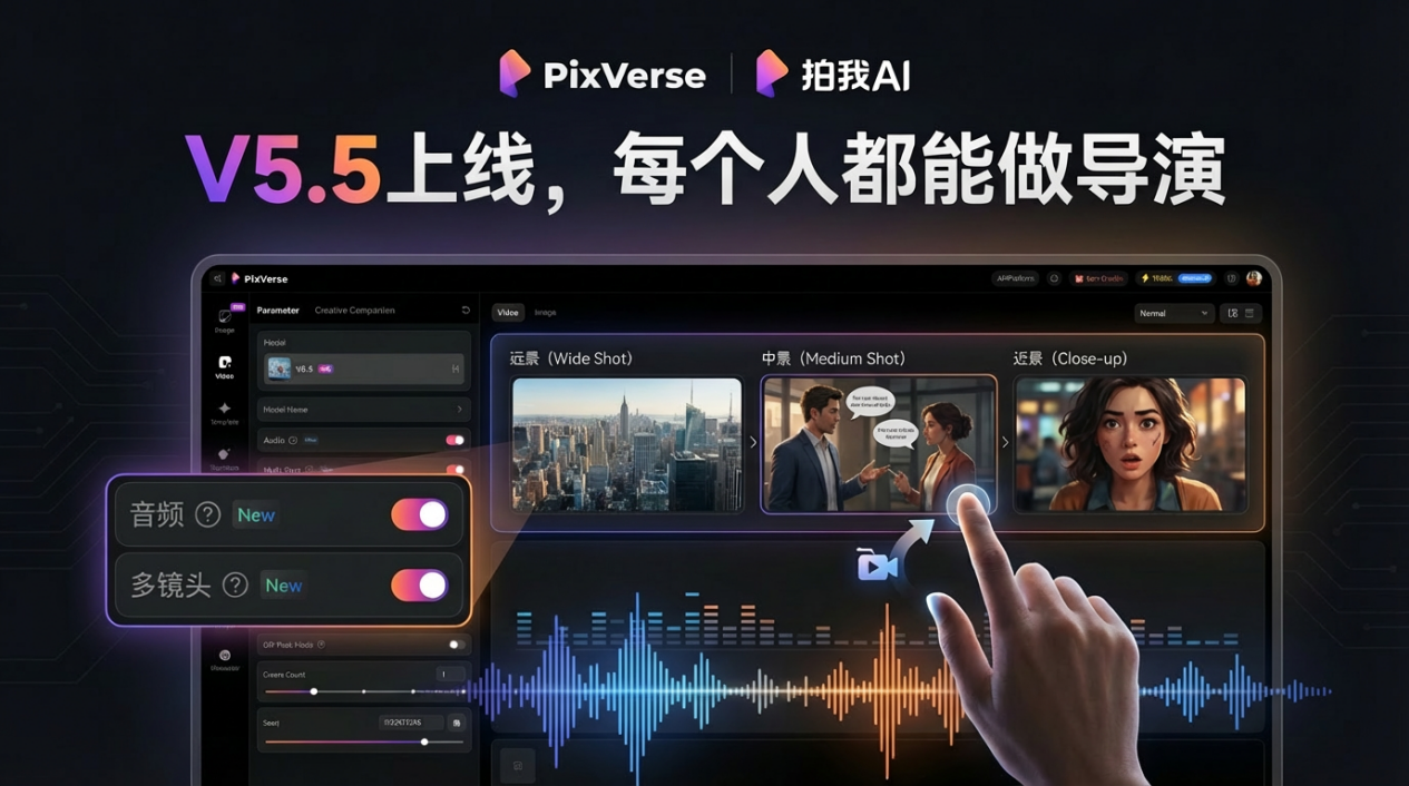 PixVerse（拍我 AI）V5.5 发布：国内首款分镜+音频一键生成 AI 视频大模型