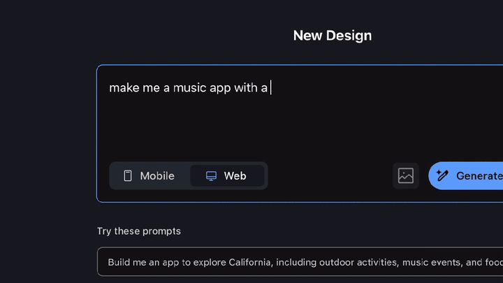 GIF of Google Stitch