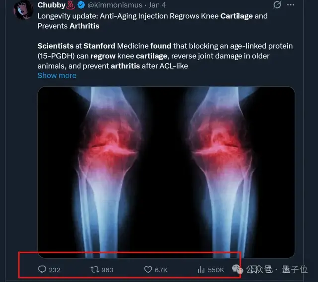 斯坦福「返老还童」新研究：无需干细胞，逆转关节损伤和老化
